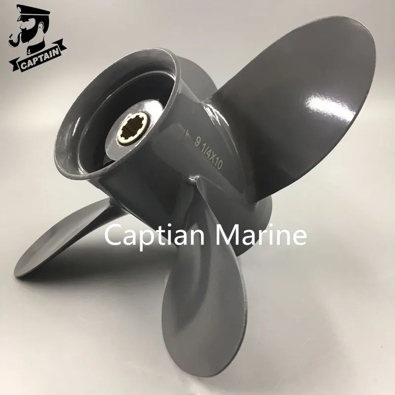 Пропеллер Captain 4 лопасти 9 1/4X10 подходит для Honda и Yamaha Подвесной лодочный винт BF8D BF9.9D