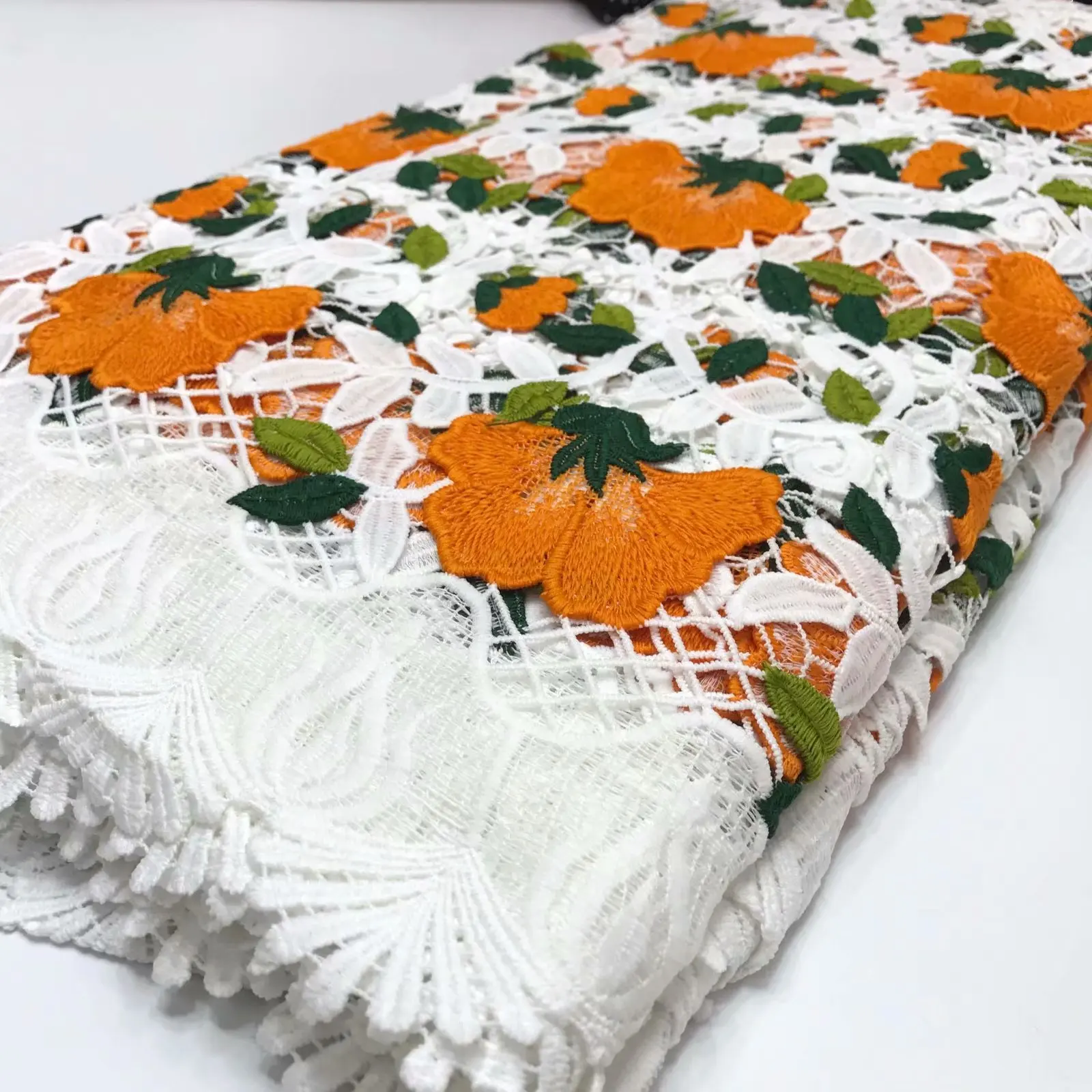 Африканское Тюлевое кружево с цветочной вышивкой нигерийское платье синее белое