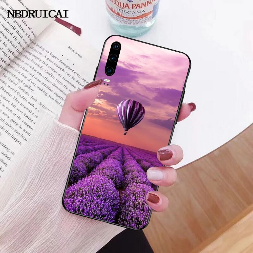 Мягкий черный чехол для телефона NBDRUICAI с лавандой и фиолетовыми цветами Huawei Honor 20