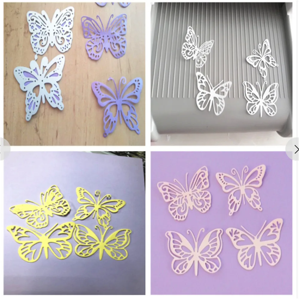 4 шт. металлические Вырубные штампы в виде бабочек для рукоделия скрапбукинга