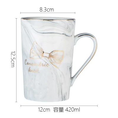 14 Marble Ceramic Mug Handpainted Gold Monogram Natural Marble Porcelain Coffee Mug Pink Gold Inlay Cup Creative Wedding Gift - Цвет: 14