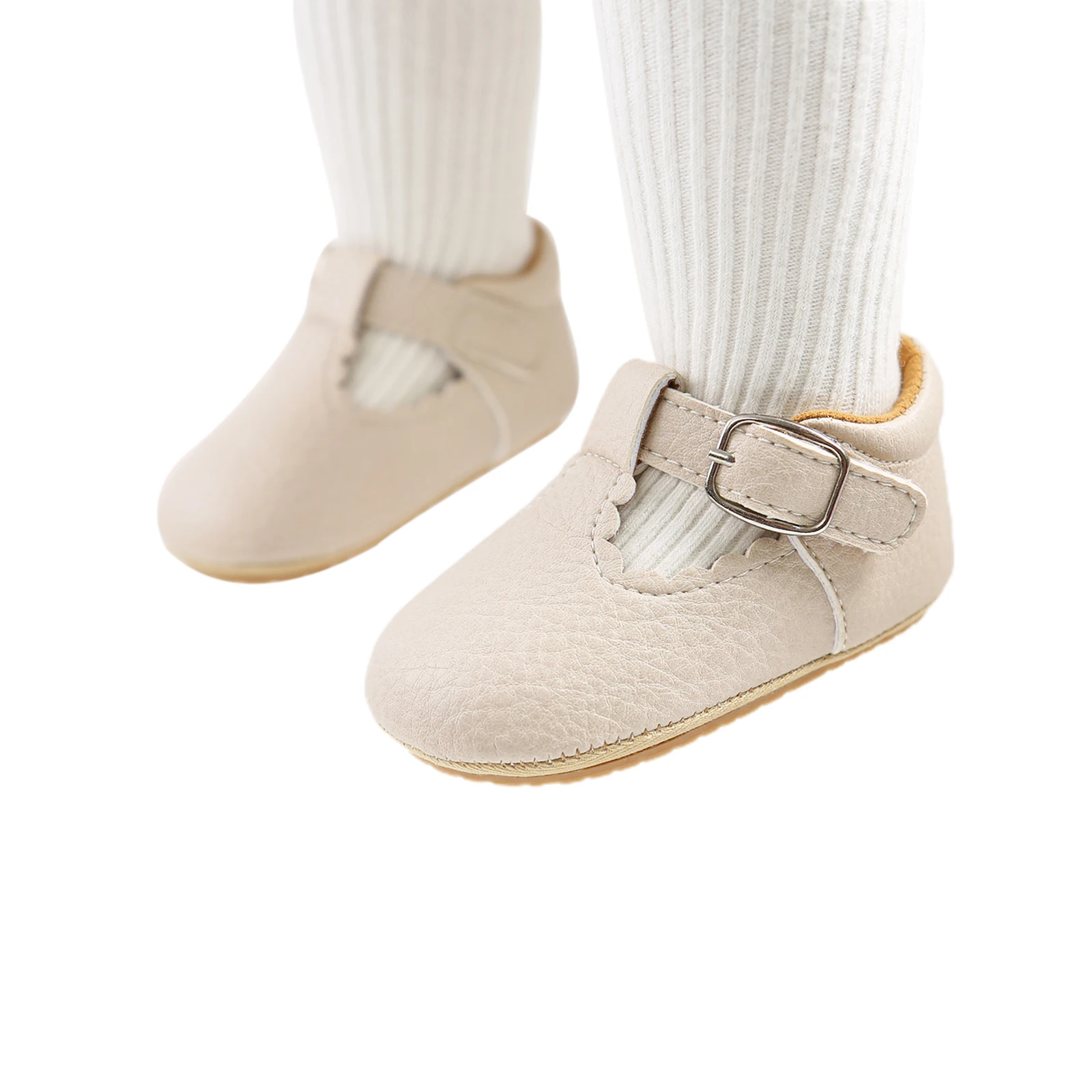 Однотонные туфли для новорожденных девочек однотонные Туфли Мэри Джейн на