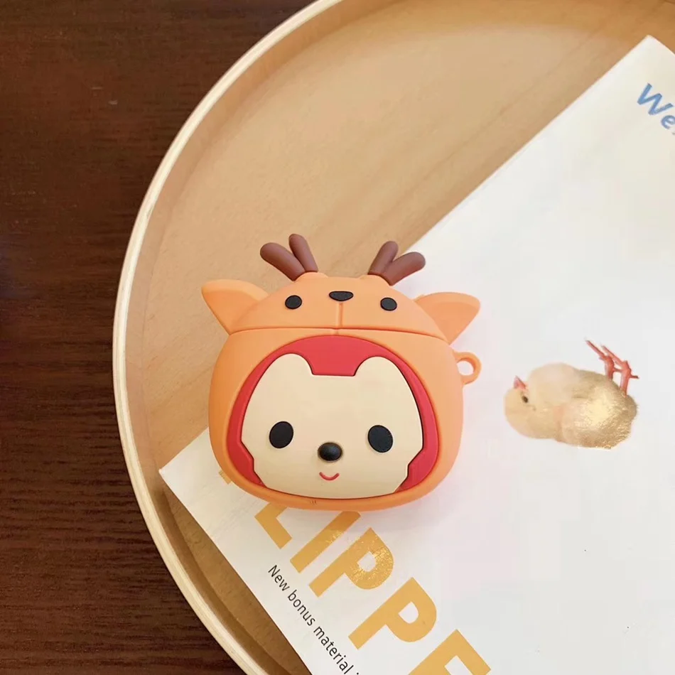 3D Силиконовые Наушники Earpods чехол для Airpods 2 Чехол милый суши мультфильм чехол для Apple Air pods чехол наушники кольцо ремень - Цвет: 570-D
