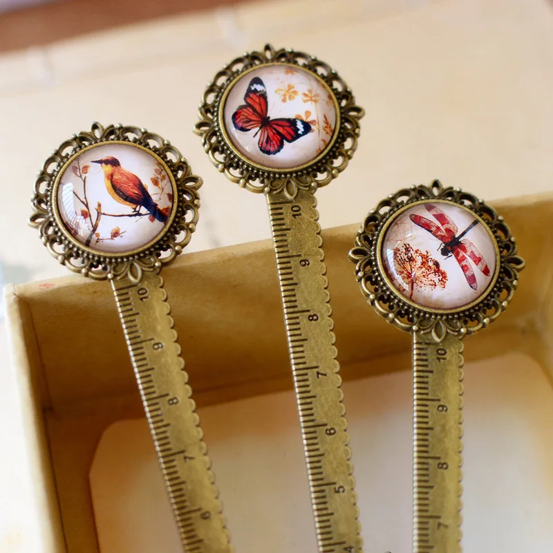 Бабочка Стрекоза Металл Линейка-закладка Винтаж Ретро башня Книга Маркер