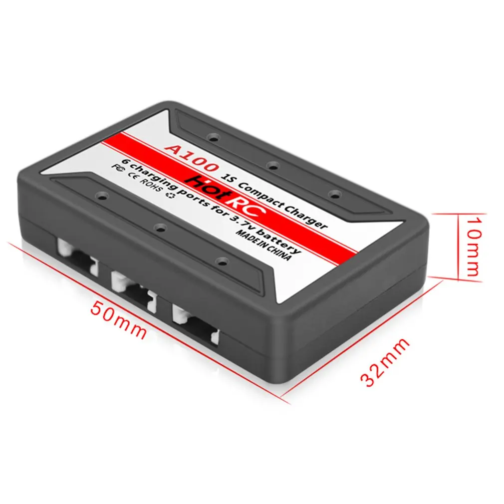 

New HotRc A100 6 in 1 3.7V Lipo Battery Charger With Over Temperature Protection For Hubsan X4 Q4 H107L H107C WLtoys