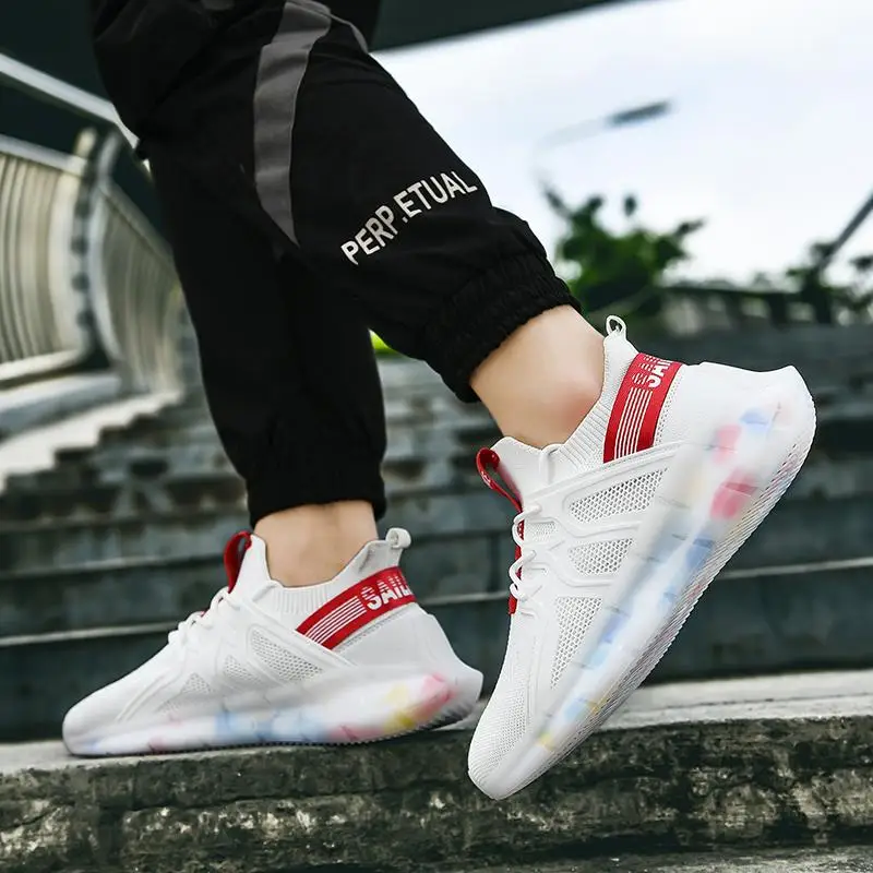 

Korean Version New Men Casual Running Sneakers Cross-border Plus Size Flying Woven Casual Running Shoes Breathable Men Sneakers