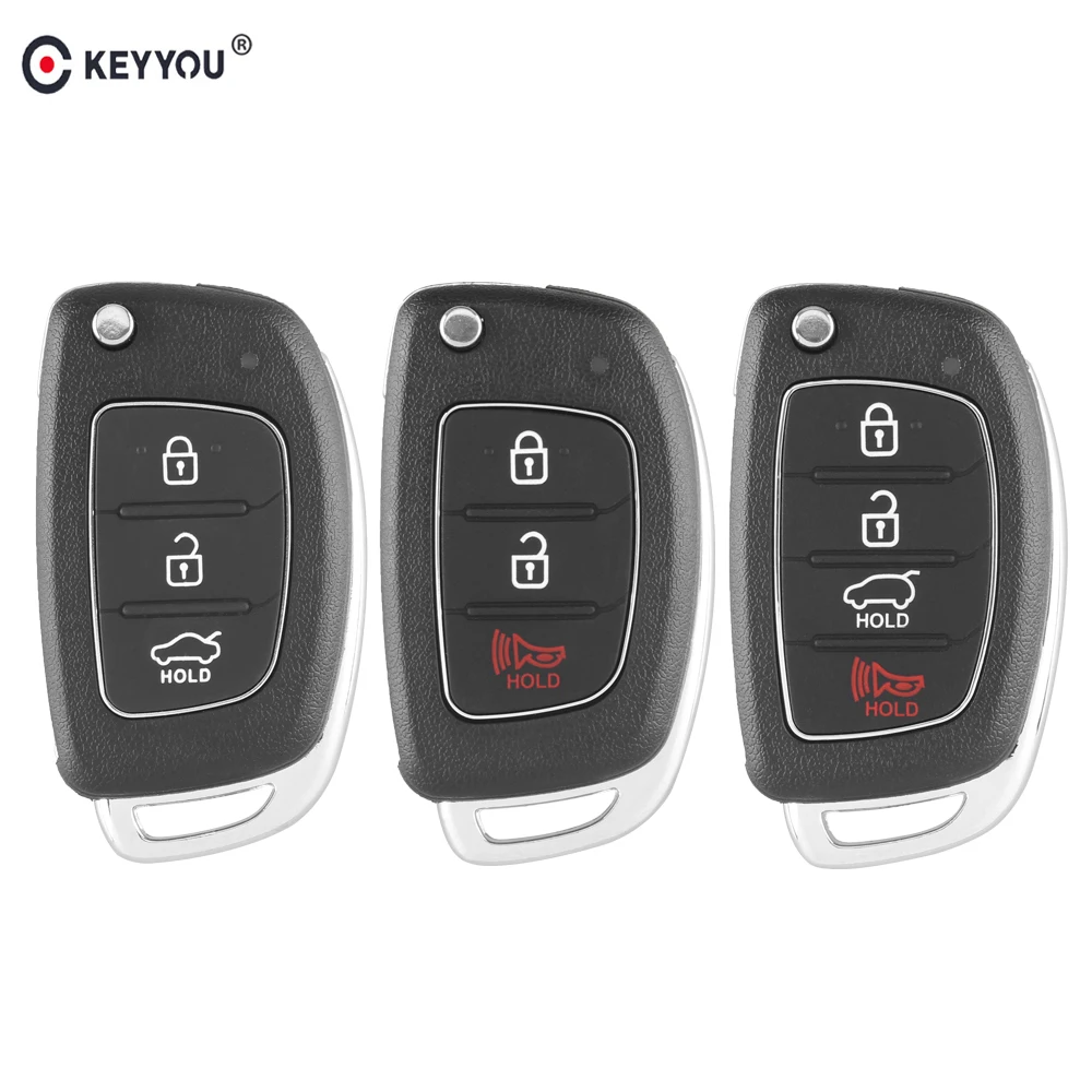 KEYYOU Replacement 3/4 Button Flip Remote Key Shell Fob Case HB20 Solaris For Hyundai ELANTRA New Verna IX35 IX45 Fe KIA | Автомобили и