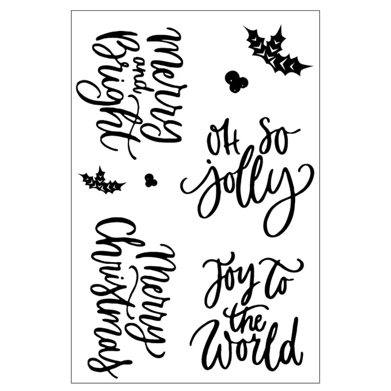 Прозрачные штампы с рождественскими пожеланиями решетчатая прямоугольная рамка