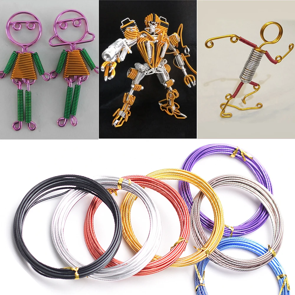 

Для детей возрастом от 5 до 10 метров Алюминиевые проводы 1 мм/1,5 мм/2 мм универсальный роспись Цветной анадизед круглый алюминиевый провод рем...