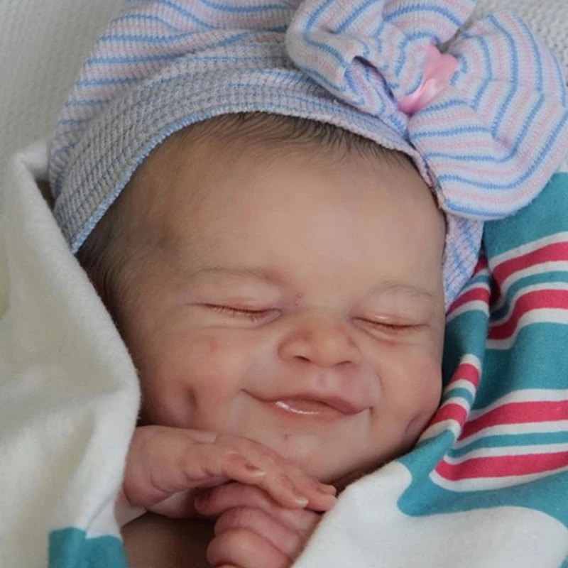 

19 дюймов Реалистичная кукла комплект Неокрашенный незавершенный новорожденный улыбка ребенок реалистичное тело мягкие виниловые аксессу...