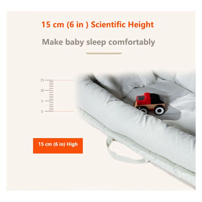 Портативная моющаяся кровать Bionic для детей 0 12 месяцев изолированная