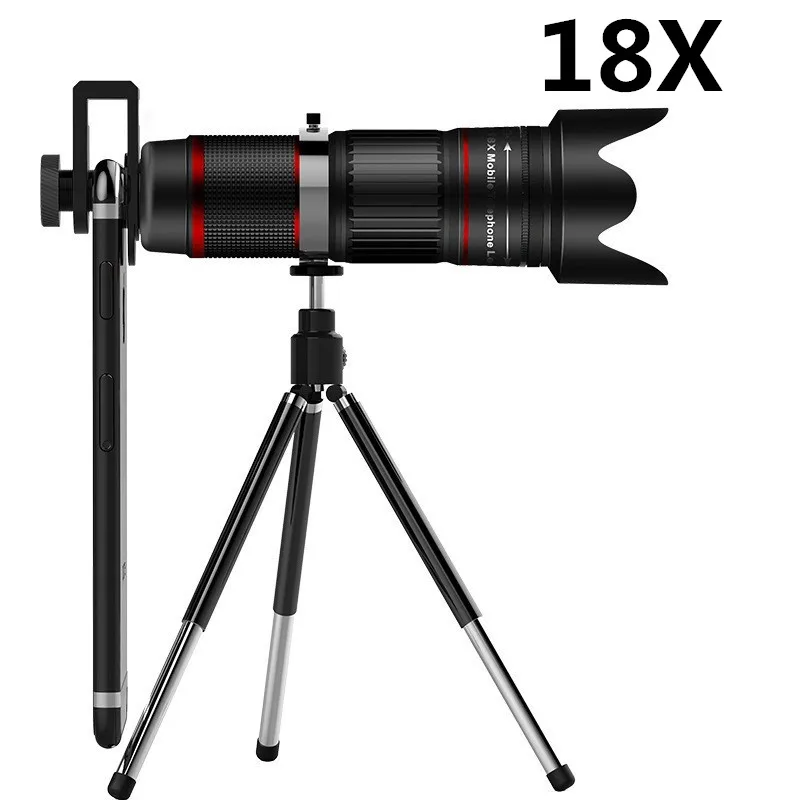 18X Универсальный зажим 8X 12X 18X 20X 36X зум сотовый телефон телескоп объектив Внешний объектив для смартфонов для iPhone samsung huawei mi - Цвет: 18X