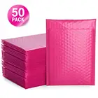 50 шт.лот конверты пузырь розовый поли с воздушно-пузырчатой плёнкой внутри из крафт-бумаги с автоматической мягкие конверты подарочные пакеты для изготовления обложек книг журнал подкладка Отправитель уплотнения собственной личности