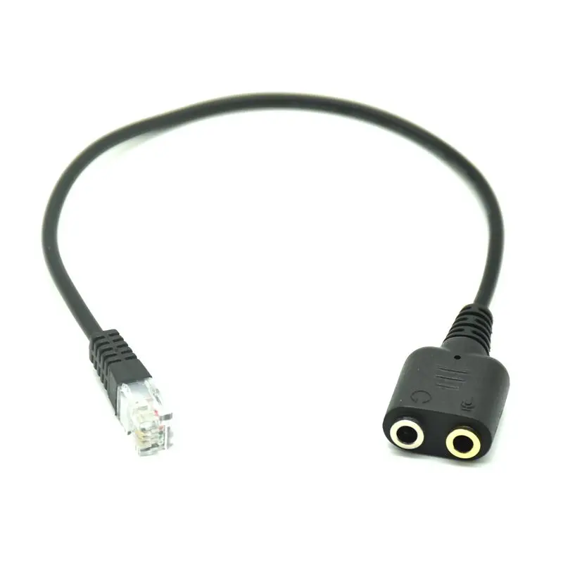 

Dual 3.5mm audio jack jack jack rj9 plug conversion cable PC computer headset phone use your CA 25cm cable