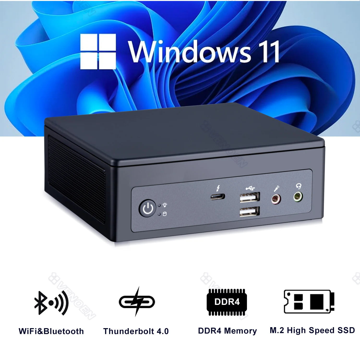 Настольный игровой мини-компьютер Intel Core i7 1165G7 i5 1135G7 i3 Windows 11/10 11-го поколения NVME SSD