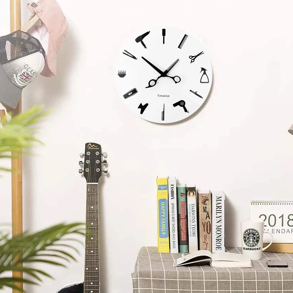 

Modern Minimalist Acrylic Wall Clocks Living Room Home Decor Fashion Atmosphere Quartz Silent Barber Acrylic Wall Clocks