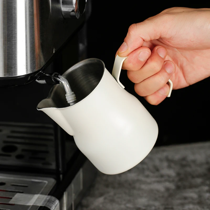 Jarra italiana de caf&eacute; 304, jarra de leche, jarra de espuma, taza de flores, Espresso para Barista, Logo personalizable-2