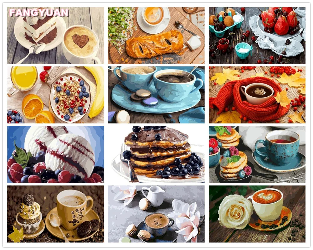 

5D Diy Diamond Painting Accessories Cake Coffee Cup Full Drill Diamond Mosaic Embroidery Cross Stitch Kit Picture Home Decor