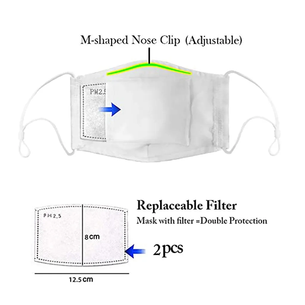 Маска для лица взрослых модная забавная синяя с принтом черепа марля дышащая