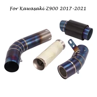 for kawasaki z900 2017 2021 motorcycle exhaust tips muffler mid link pipe system titanium blue