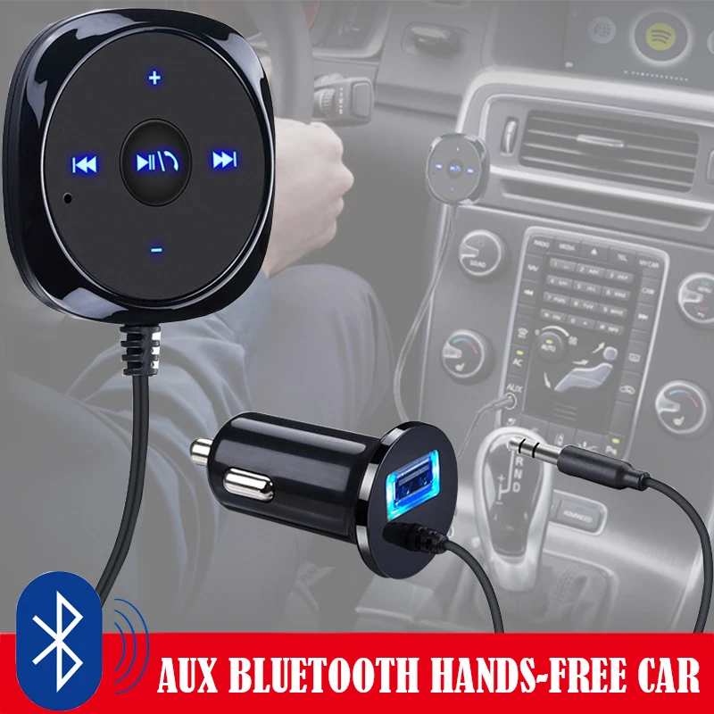 Автомобильный bluetooth комплект AUX передатчик аудио mp3 плеер Магнитный громкой связи