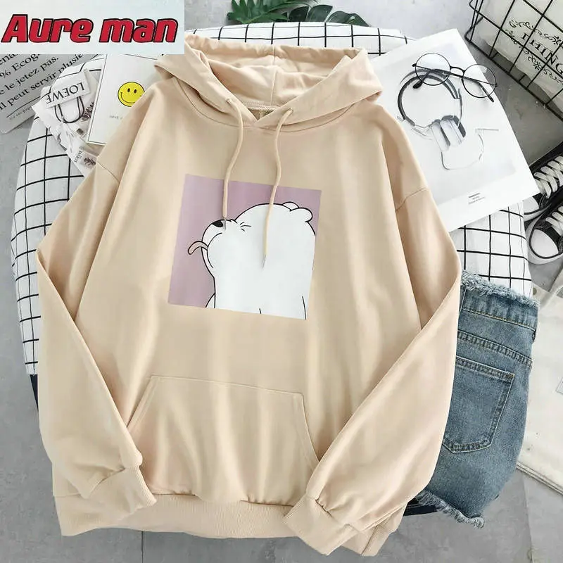 

Hoodies oversized print Kangaroo Pocket Sweatshirts Hooded Harajuku winter Casual Vintage Korean Pullovers Women sweatshirts