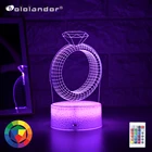 Новейший детский ночник, 3D светодиодный ночник, креативный Настольный прикроватный светильник, Романтический Кольцевой светильник с бриллиантами для детей и девочек, украшение для дома, подарок