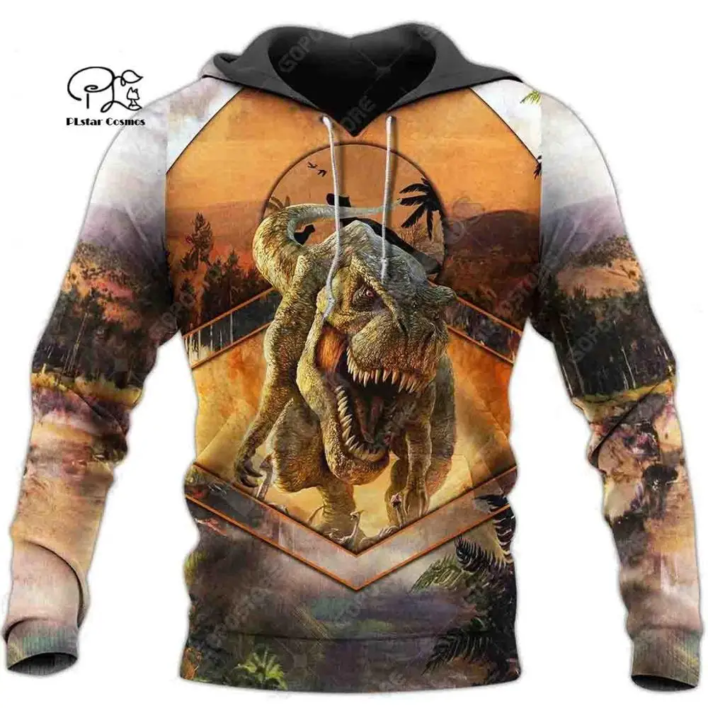 

PLstar Cosmos 3DPrint Hunter hunting Dinosaur Animal Unisex Harajuku Streetwear Man/Woman Funny Hoodies/Sweatshirt/Jacket/-a5