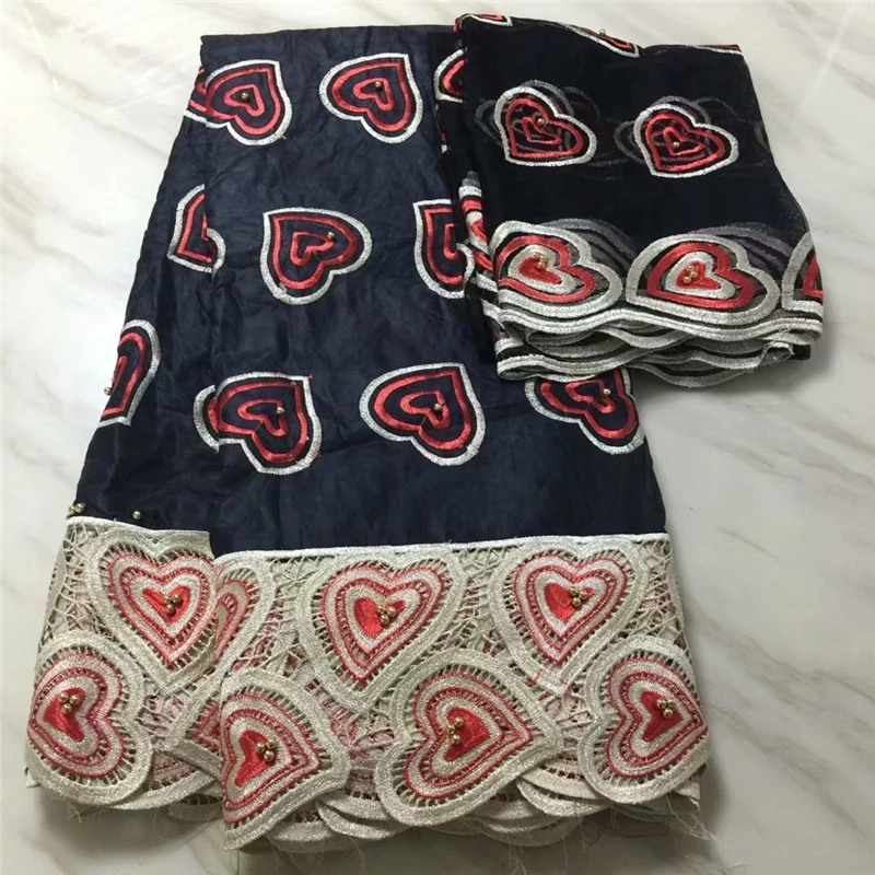 Esewing красного и черного цвета в африканском стиле кружевной ткани Модная
