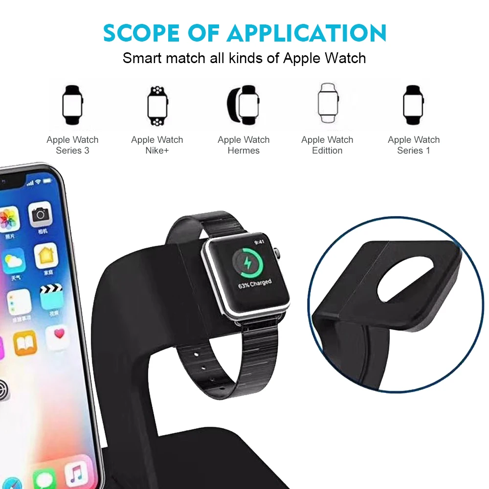 2 в 1 двойная Беспроводная зарядная док-станция для Apple Watch 5 4 3 AirPods Pro iPhone XR 11 XS Max 8 Plus