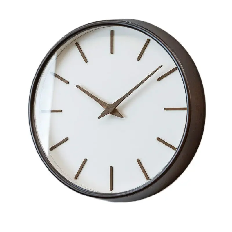 

Японские Настенные часы с современным дизайном, домашний декор из массива дерева, тихие настенные часы для гостиной, модные креативные часы...