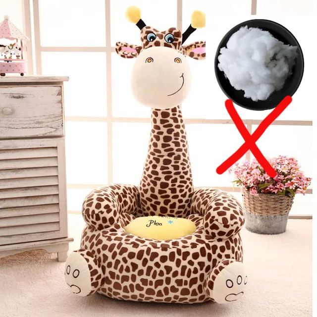 C-Big-Without Cotton Мультфильм Детское сиденье диван удобный PP хлопок животных Жираф маленький большой размер детское портативное кресло подарки для детей - Цвет: C-Big-Without Cotton