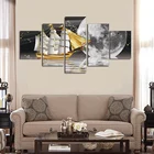 Без рамы 5 шт. абстрактный Роскошные луна корабль живопись на холсте принты современный модульный настенные декоративные Плакаты изображение домашний декор