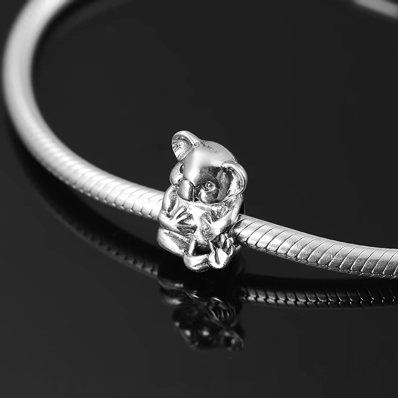 2019 Hot 925 Sterling Silver love animal DIY cute koala fine metal beads Fit Original European Charm Bracelet Jewelry making | Украшения и