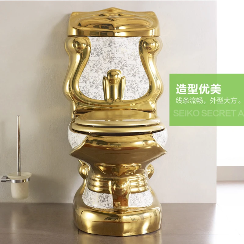 Старинный Европейский суд Сплит Стиль Золотой Туалет Отель Ванная комната