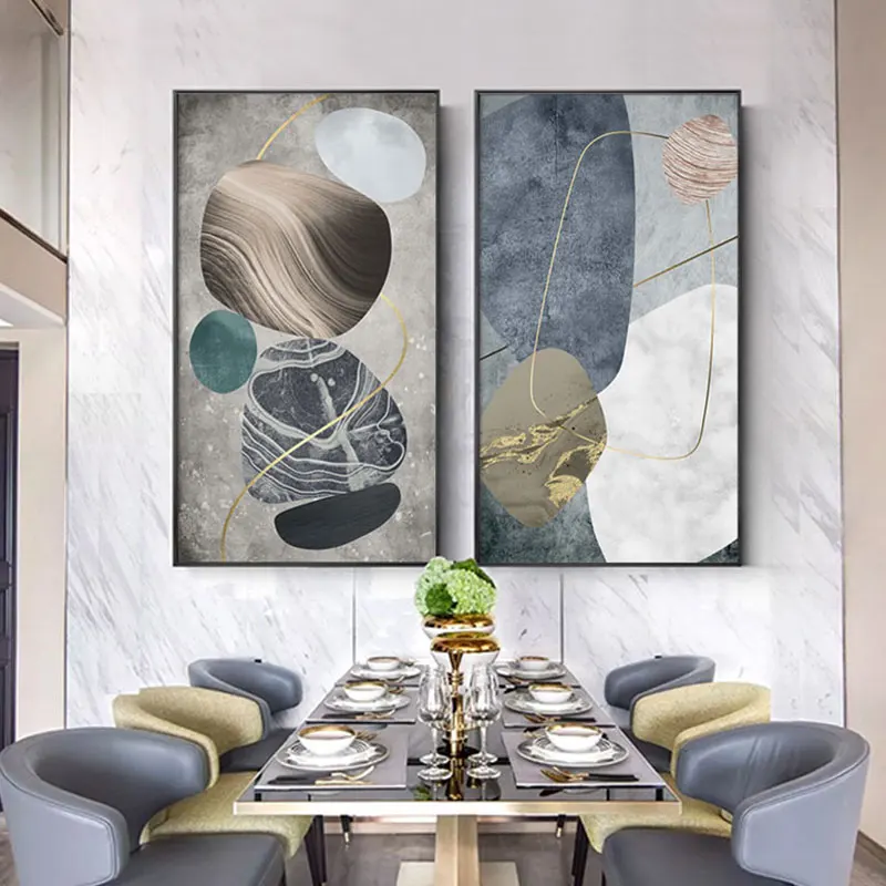 

Abstract Stones Painting Pictures Yellow Lines Posters and Prints Nodic Wall Art Pictures for Living Room Dining Room Home Decor