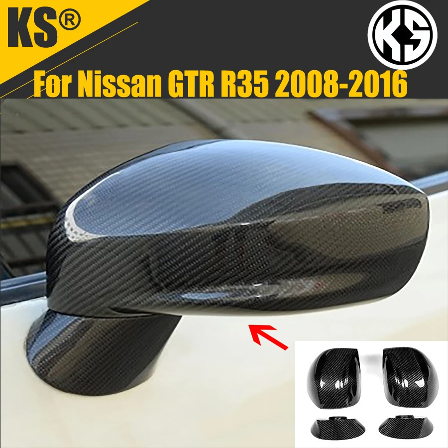 

For Nissan GT-R35 08-16 dry carbon fiber black mirror cover car rear view mirror cover
