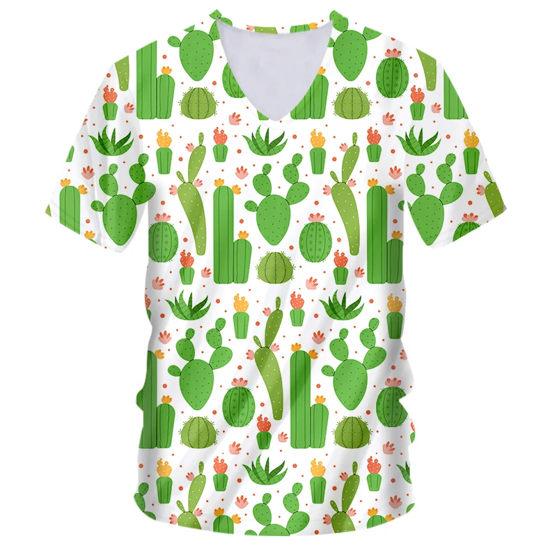 

IFPD EU Size Fashion V Neck T Shirt 3d Full Printed Plant Cactus Men T-shirt Unisex Harajuku Short Sleeve Tees Tops Oversized