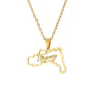 Ожерелье с именной табличкой из нержавеющей стали с картой Африки