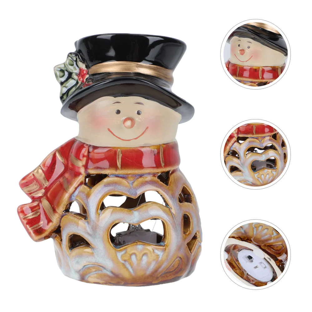 

1pc Christmas Ceramic Craft Ornament Luminous Desktop Decor Festival Craft Decor