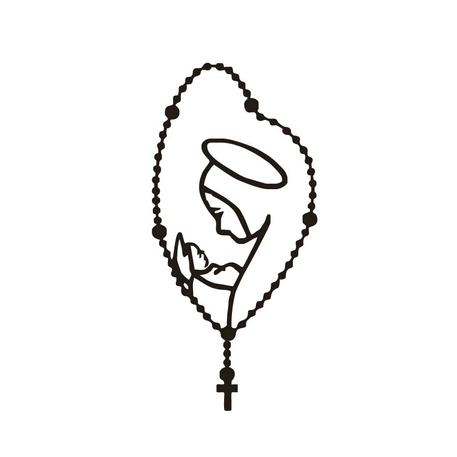 

Rosary Saint Mary Fatima Adhesive Car Sticker Automobiles Motorcycles Exterior Accessories Decoration Vinyl Decals,20cm*9cm