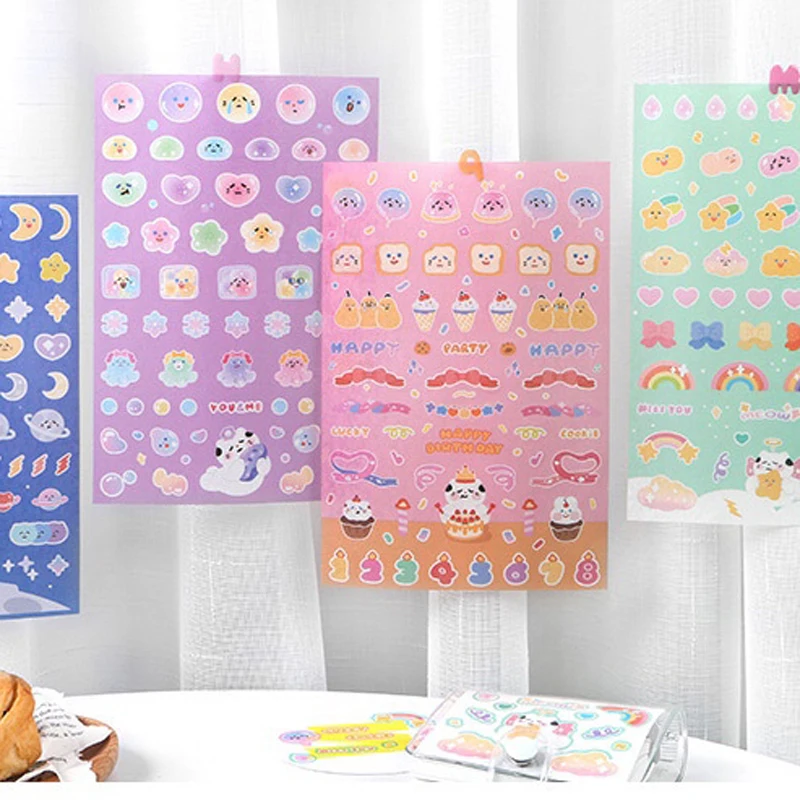 

1 Sheet Cartoon Life Moods Records Notebook Diary Stickers Decorative Sticker Decoration