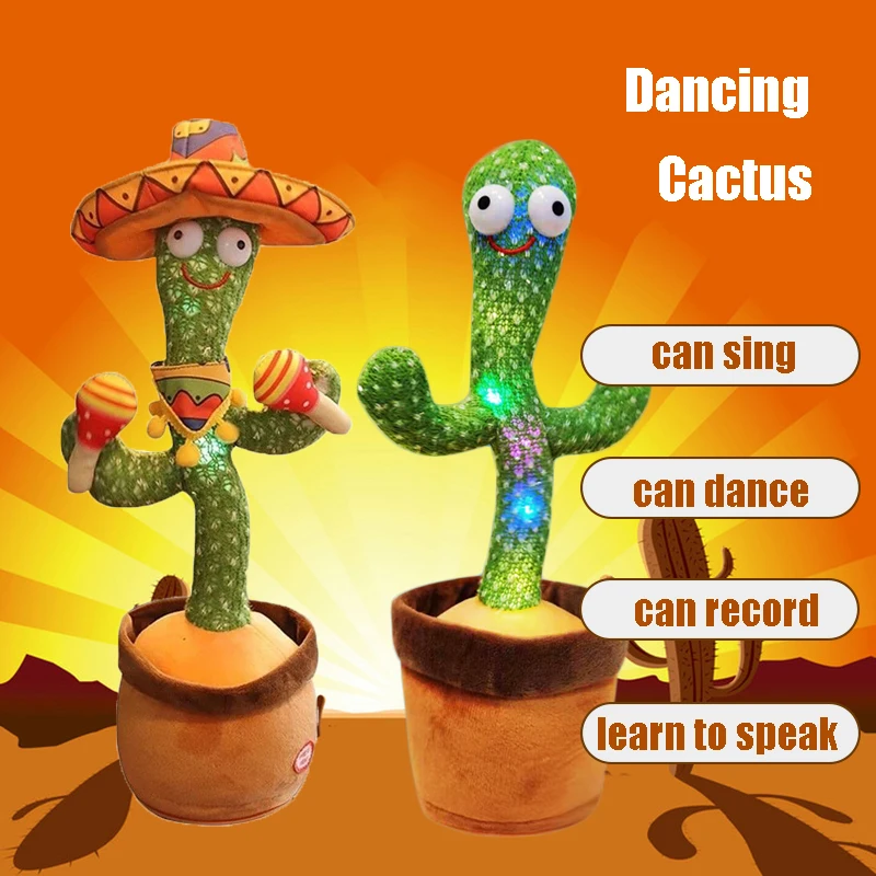 

Dancing Cactus Toys Talking Doll Speak Sing Sound Record Repeat Toy Kawaii Cactus Dancer Children Kids Education Christmas Gift