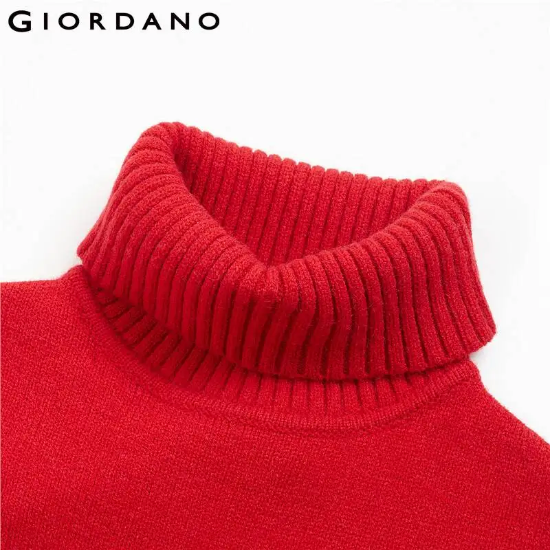 Giordano женские свитера однотонный пуловер с высоким воротом 5 игл Вязание прочный