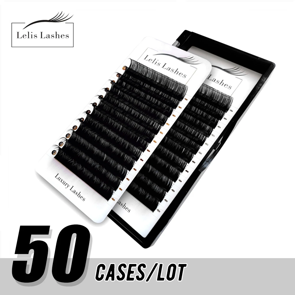 

Ресницы Lelislashes для макияжа, Индивидуальные ресницы, 50 шт./партия, Натуральные Шелковые ресницы ручной работы, Премиум качество