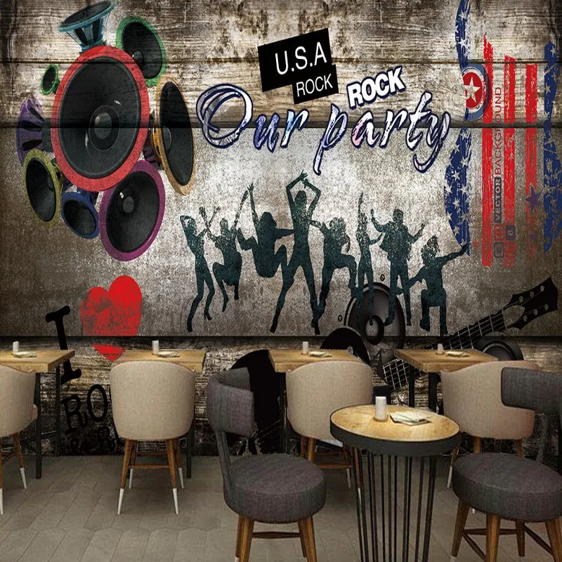 

Drop Shipping Custom 3D Photo Wallpaper Custom Nightclub Beautiful Music Mural Bar KTV Cafe Wallpaper Restaurant Studio Mural
