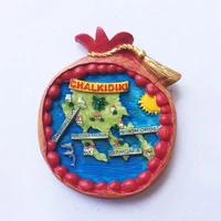 qiqipp greece chalkidiki peninsula specialty pomegranate creative map tourist souvenir magnet fridge magnet