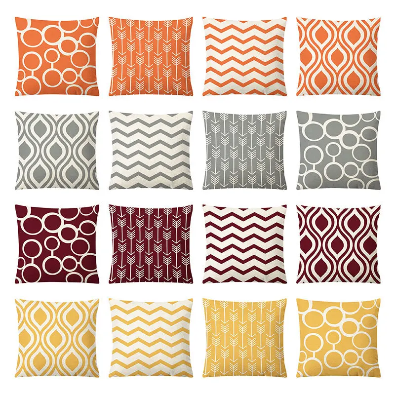 

Linen Geometric Pillow Cover Nordic Home Decoration Pillow Office Car Cushion Fall Pillow Case 45x45 Pillow Cover Cushion Cover