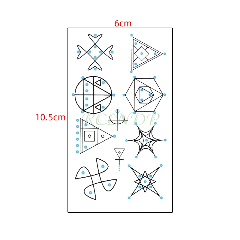 Водостойкая Временная тату-наклейка символ тотемного сустава черная тень