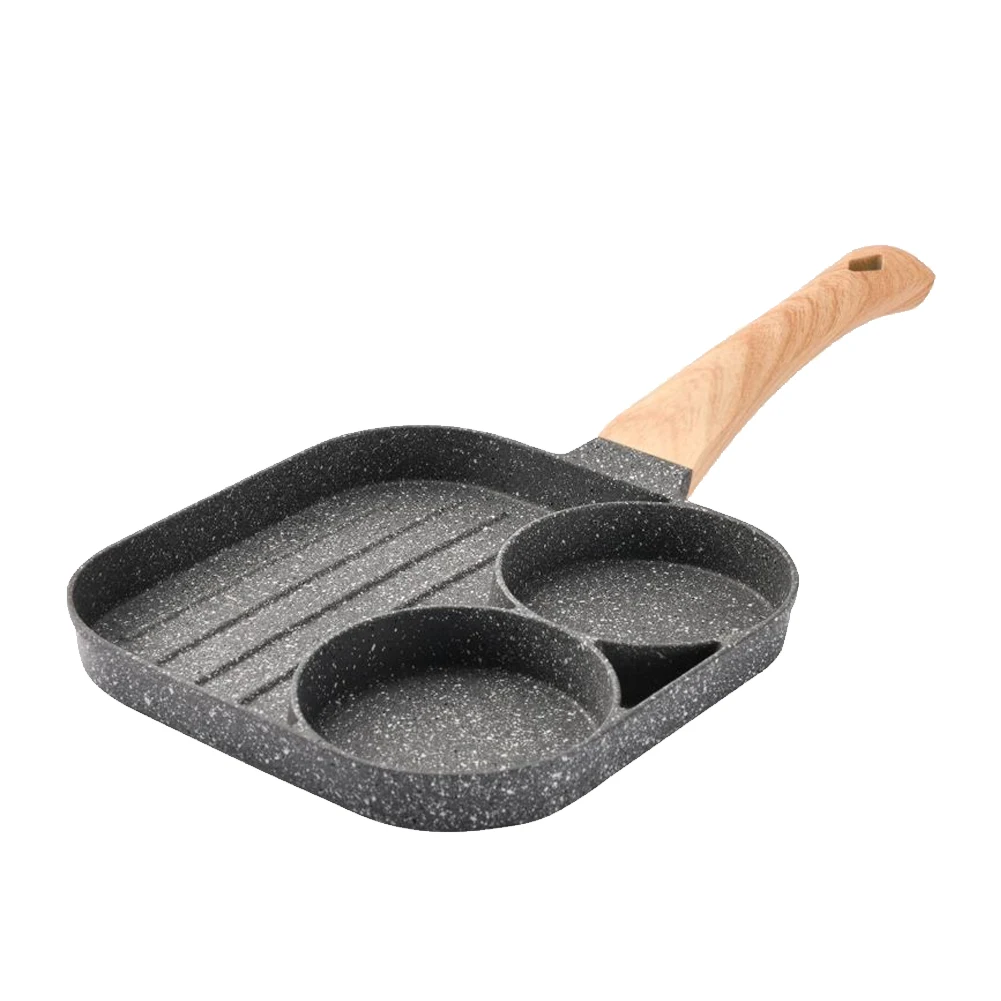 

Omelet Saucepan Multifunctional Frying Pan With Four Hole Non Stick For Breakfast Maker Steak Egg Pancake Pan Cookware